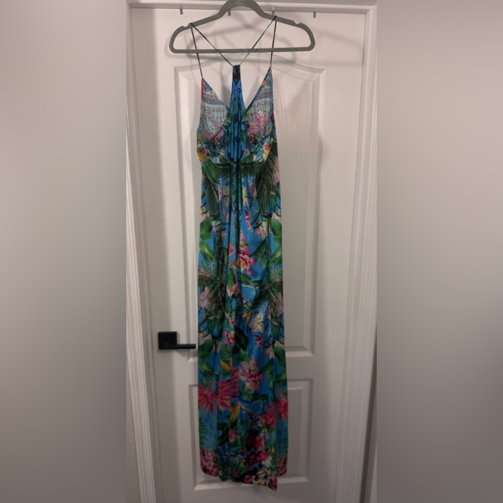 Sakkas Blue and Green Floral Maxi Dress - Picture 6 of 8